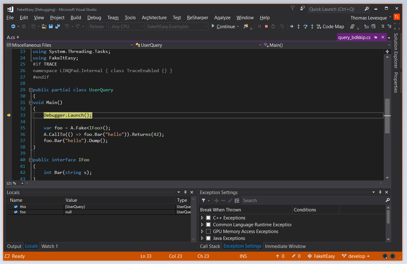 Debugging in Visual Studio